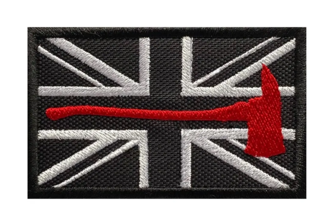 UNION JACK FLAG RED LINE AXE PATCH