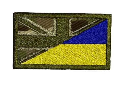 U.J/Ukraine Flag Embroidered Badge